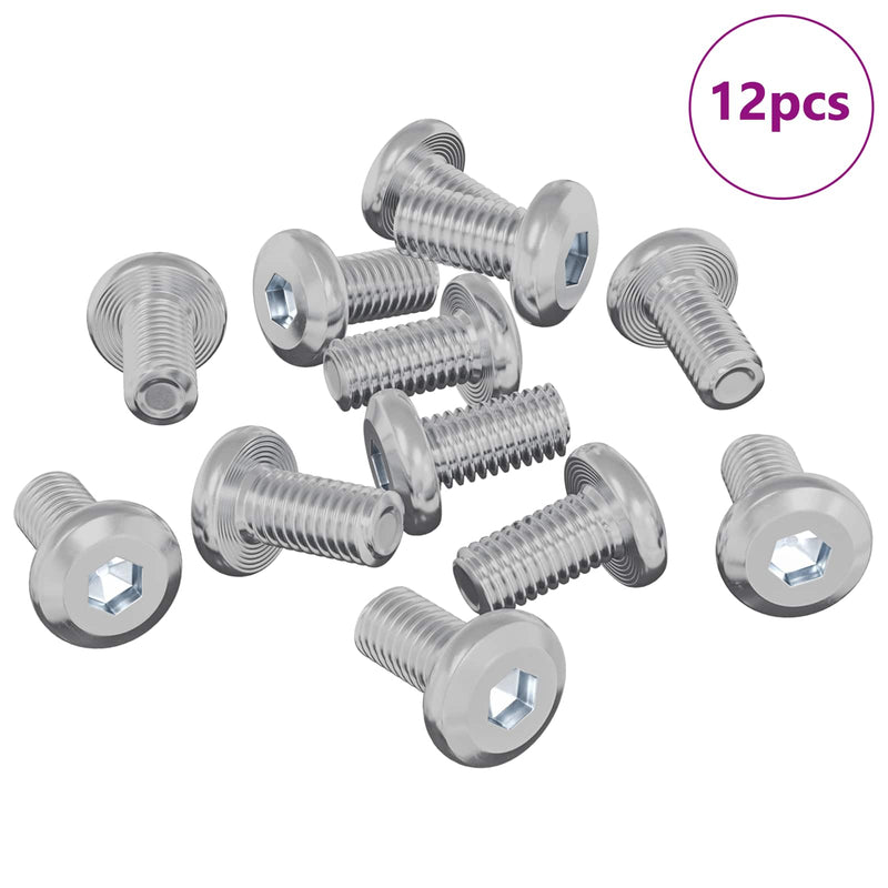 ギャラリービューアに画像をロードする, Vidaxl slotschroef effen 12 pcs zilver m6 x 12 mm staal
