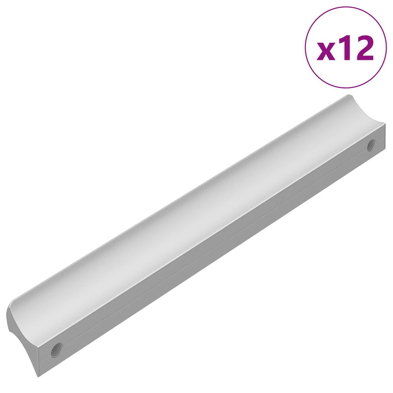 Chargez l'image dans la visionneuse de la galerie, Vidaxl handvat effen 12 pcs zilver 105.7 x 7.4 x 15.5 mm aluminium