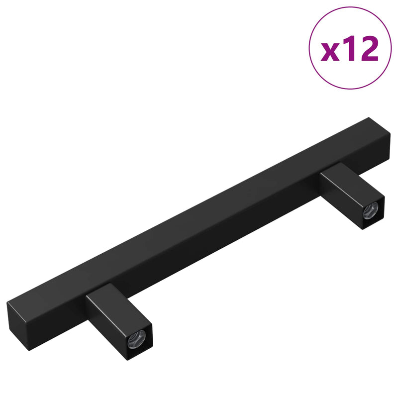 Afbeelding laden in galerijviewer, Vidaxl kasthandgreep 12 pcs zwart 150 x 12,3 x 35,2 mm roestvrij staal