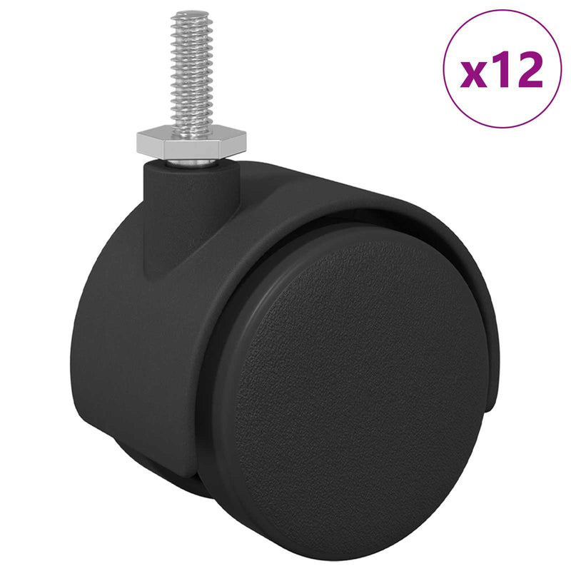 Chargez l'image dans la visionneuse de la galerie, Vidaxl wielen 12 pcs zwart 40,1 x 37,8 mm pp en ijzer