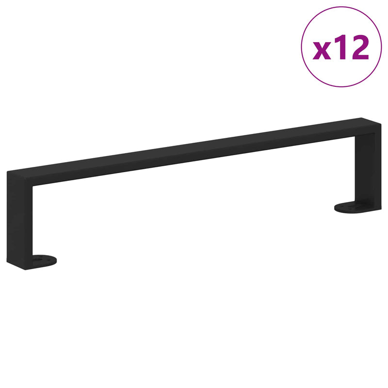 Chargez l'image dans la visionneuse de la galerie, Vidaxl meubelpoten 12 pcs zwart 481 x 40,5 x 100 mm ijzer