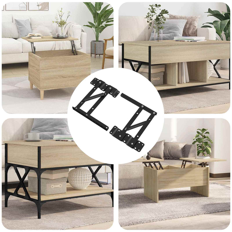 Afbeelding laden in galerijviewer, Vidaxl bed liftmechanisme 2 pcs zwart 340 x 95 x 40 mm ijzer