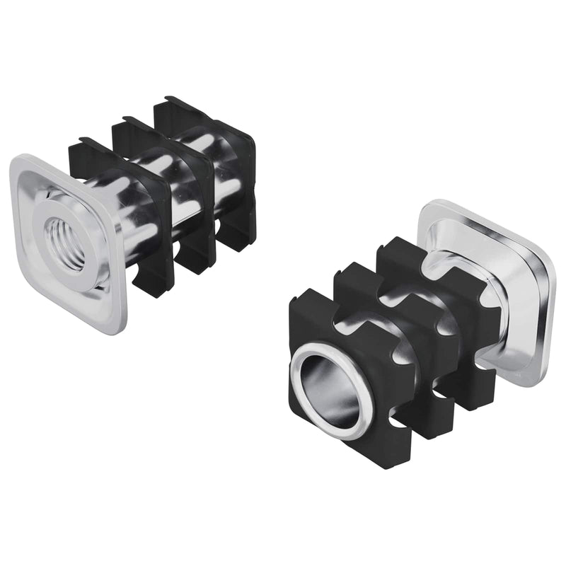 Afbeelding laden in galerijviewer, Vidaxl draadbuis invoeg 2 pcs zwart en zilver 15,8 x 15,8 x 22,5 mm