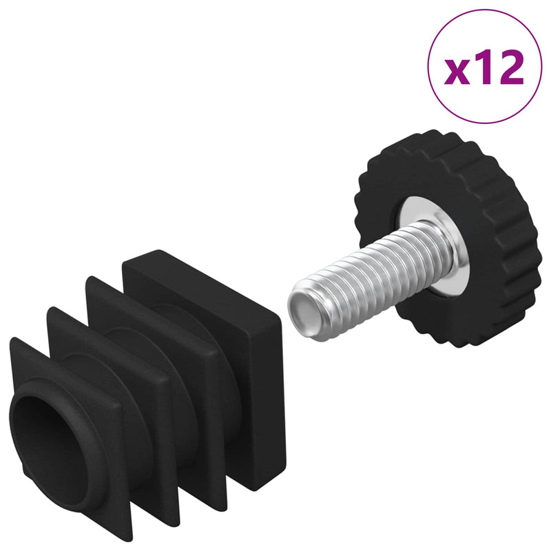 Chargez l'image dans la visionneuse de la galerie, Vidaxl meubel levelers verstelbaar 12 pcs zwart m6 pp