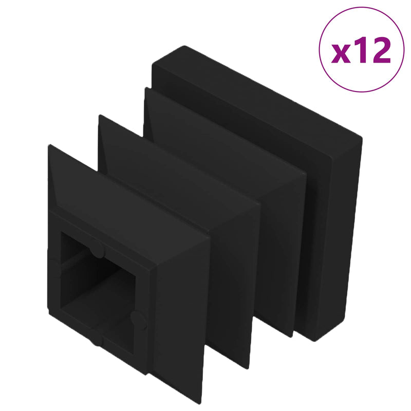 Chargez l'image dans la visionneuse de la galerie, Vidaxl einddoppen 12 pcs zwart 15 x 15 x 15 mm pp