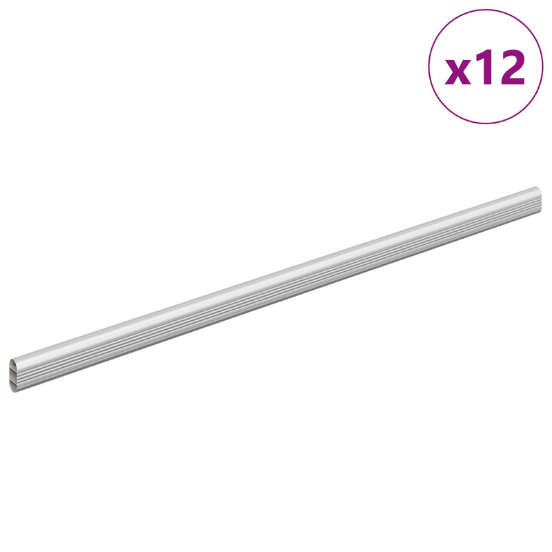 ギャラリービューアに画像をロードする, Vidaxl kaststaaf 12 pcs zilver 764 x 15 x 29 mm aluminium legering