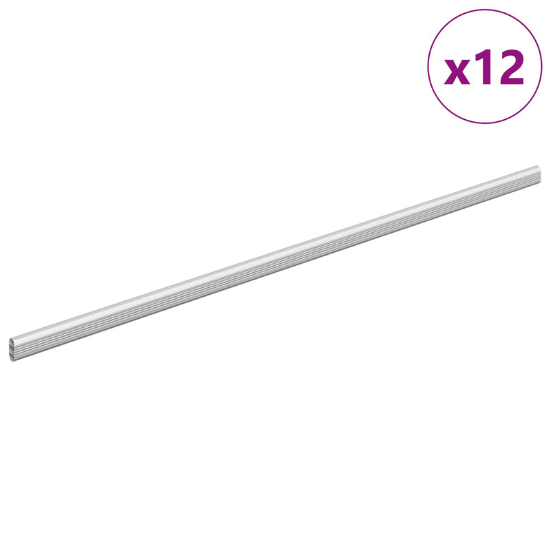 ギャラリービューアに画像をロードする, Vidaxl kaststaaf 12 pcs zilver 764 x 15 x 29 mm aluminium legering