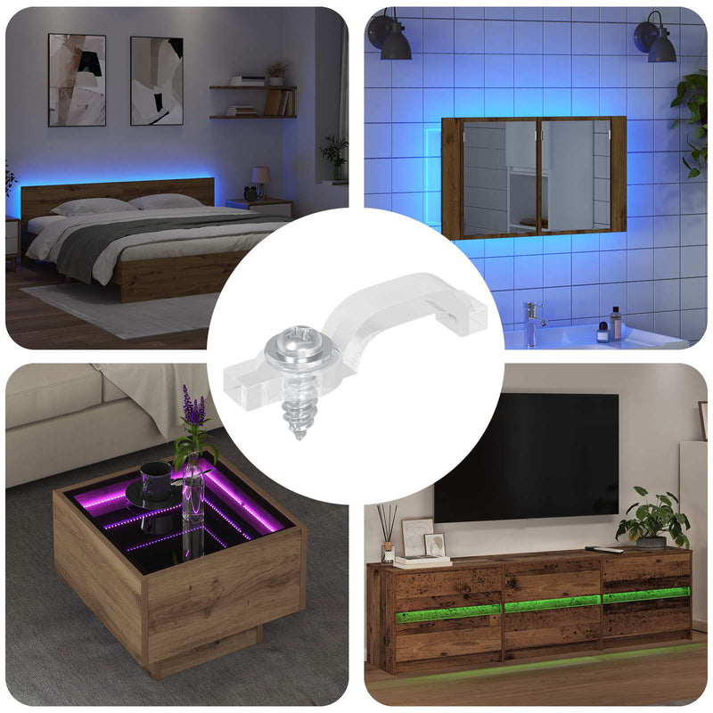 Chargez l'image dans la visionneuse de la galerie, Vidaxl led strip clips 12 pcs doorzichtig 23,8 x 7,3 x 4,3 mm