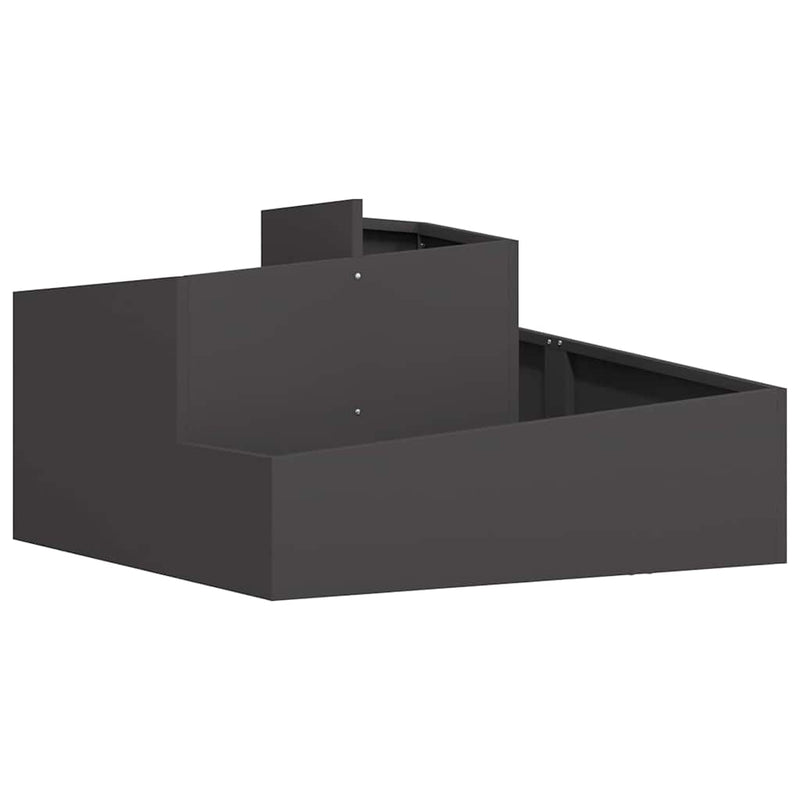 Afbeelding laden in galerijviewer, Vidaxl tuin bloempot zwart 80 x 80 x 50 cm koudgewalst staal