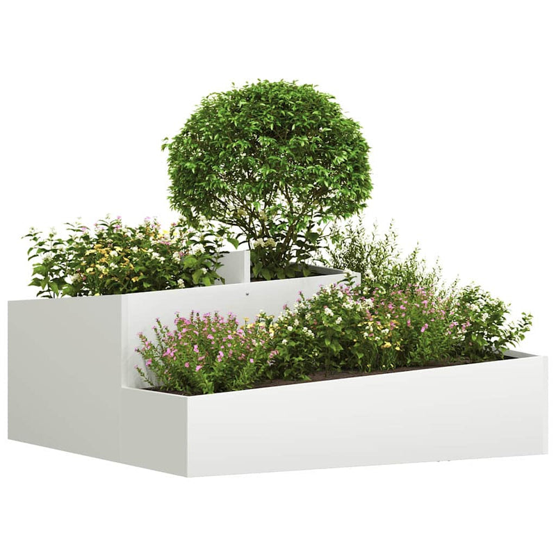 ギャラリービューアに画像をロードする, Vidaxl tuin bloempot wit 100 x 100 x 50 cm koudgewalst staal