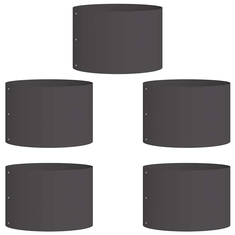 Chargez l'image dans la visionneuse de la galerie, Vidaxl plantenring 5 pcs zwart 30 x 30 x 20 cm koudgewalst staal