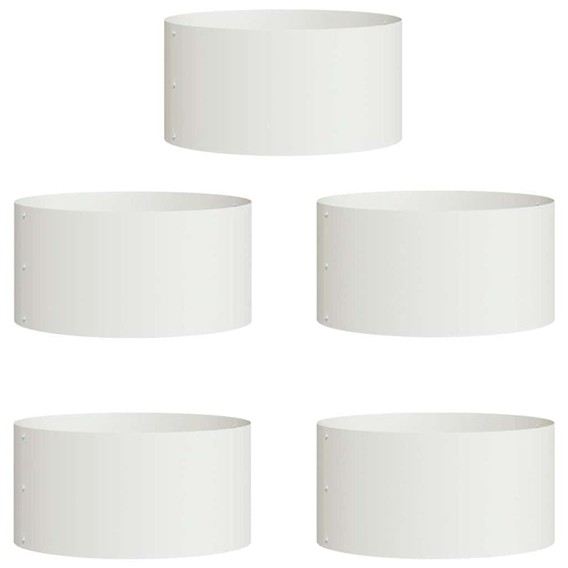 Chargez l'image dans la visionneuse de la galerie, Vidaxl plantenring 5 pcs wit 40 x 40 x 20 cm koudgewalst staal
