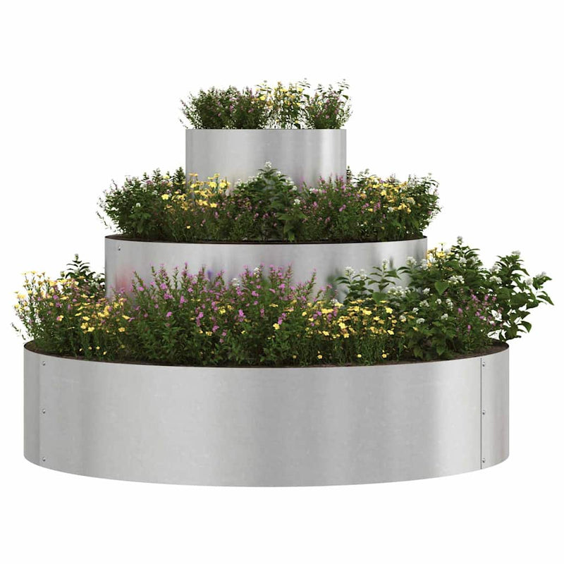 Chargez l'image dans la visionneuse de la galerie, Vidaxl tuin bloempot zilver 90 x 90 x 20 cm roestvrij staal