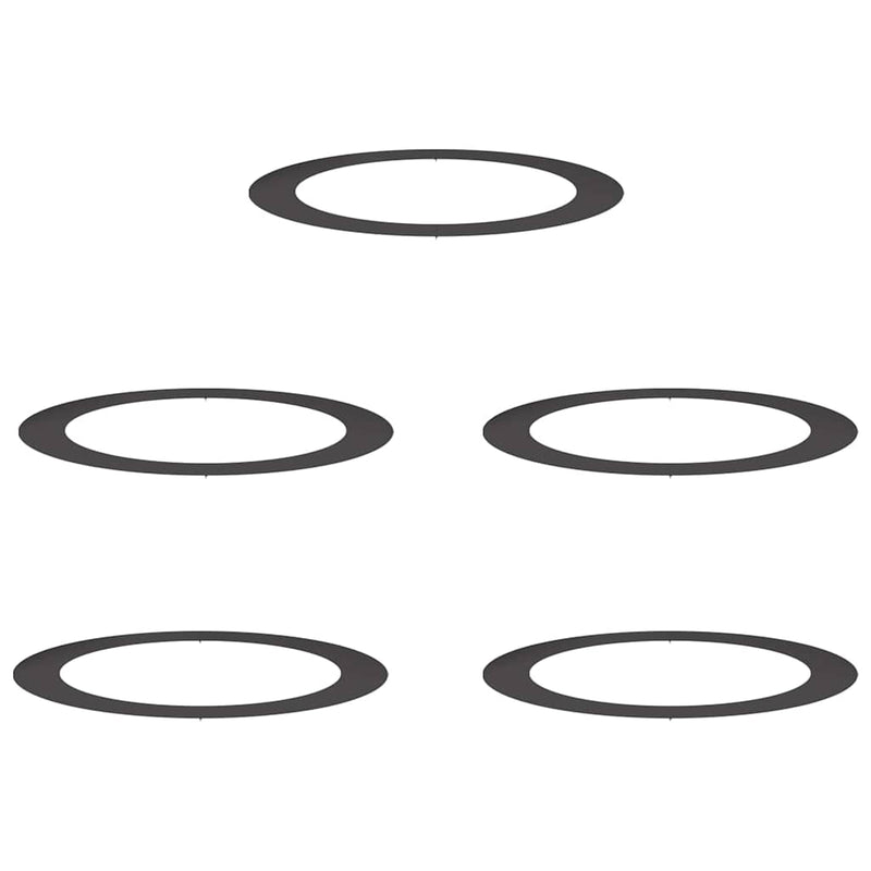 Chargez l'image dans la visionneuse de la galerie, Vidaxl geschikt voor platte boomringen 5 pcs zwart ø90 120 cm staal