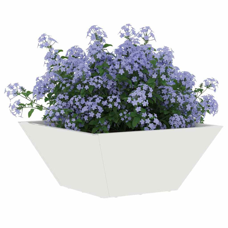 ギャラリービューアに画像をロードする, Vidaxl tuin bloempot 5 pcs wit 35 x 35 x 15 cm koudgewalst staal