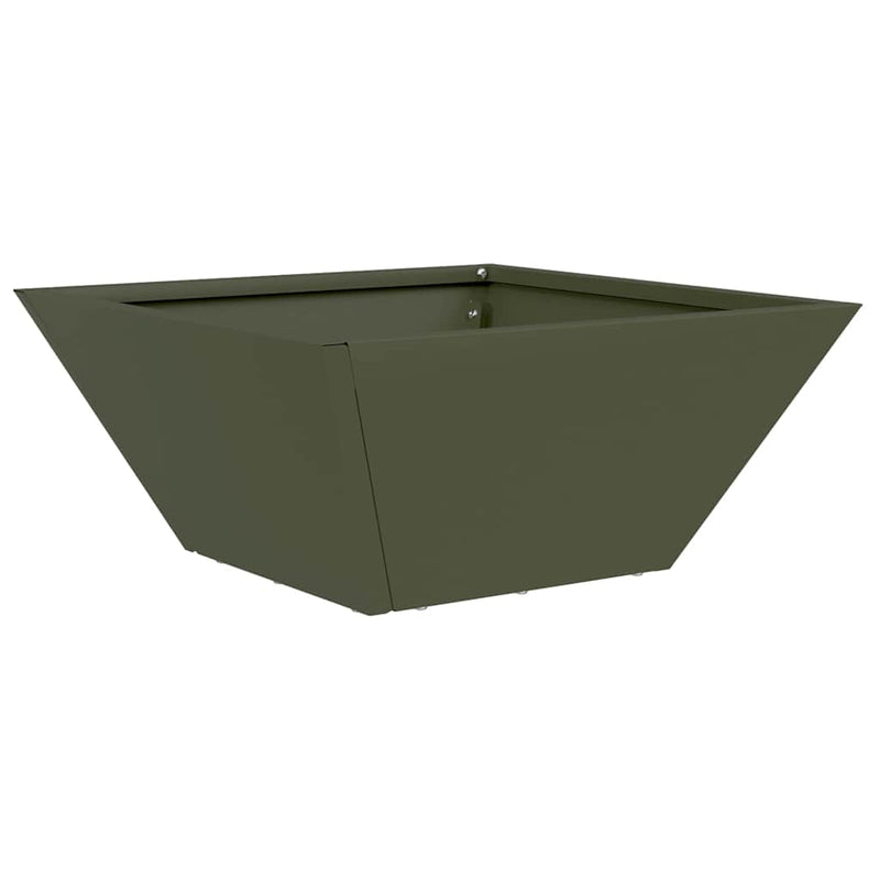 ギャラリービューアに画像をロードする, Vidaxl tuin bloempot olijf groen 35 x 35 x 15 cm koudgewalst staal