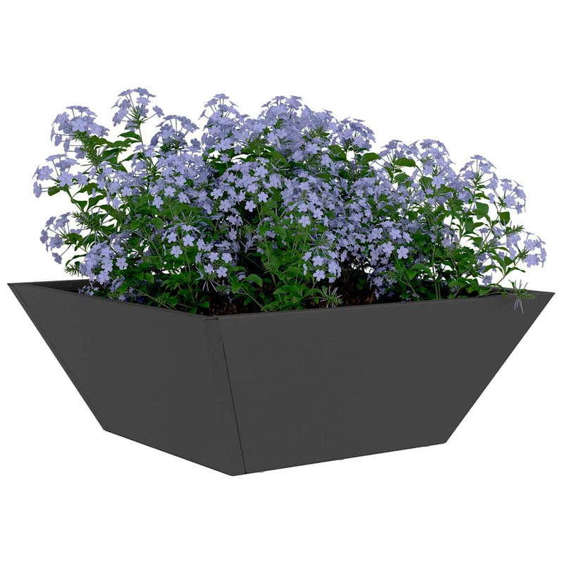ギャラリービューアに画像をロードする, Vidaxl tuin bloempot 5 pcs zwart 40 x 40 x 15 cm koudgewalst staal