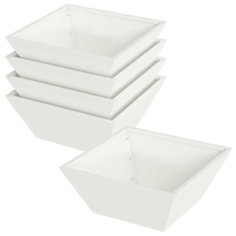 ギャラリービューアに画像をロードする, Vidaxl tuin bloempot 5 pcs wit 40 x 40 x 15 cm koudgewalst staal