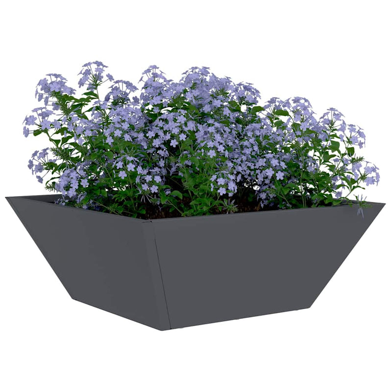 ギャラリービューアに画像をロードする, Vidaxl tuin bloempot antraciet 40 x 40 x 15 cm koudgewalst staal