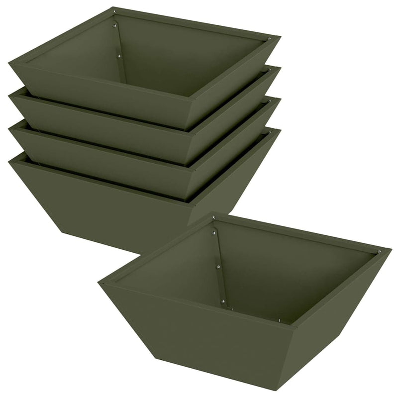 ギャラリービューアに画像をロードする, Vidaxl tuin bloempot 5 pcs olijf groen 40 x 40 x 15 cm