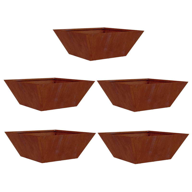 Afbeelding laden in galerijviewer, Vidaxl tuin bloempot 5 pcs roestig 40 x 40 x 15 cm cortenstaal