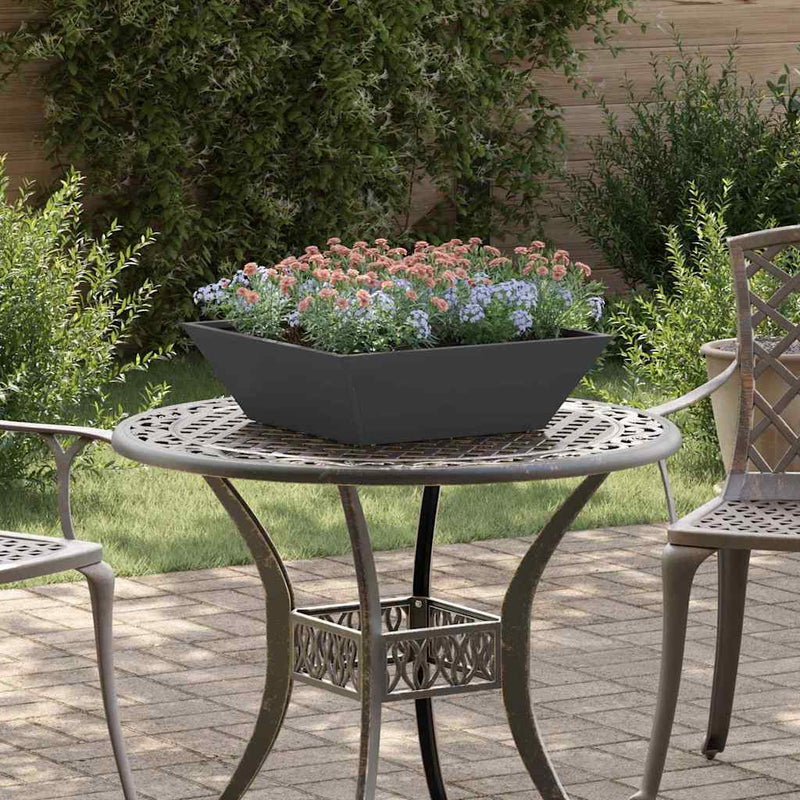 Afbeelding laden in galerijviewer, Vidaxl tuin bloempot 5 pcs zwart 50 x 50 x 15 cm koudgewalst staal