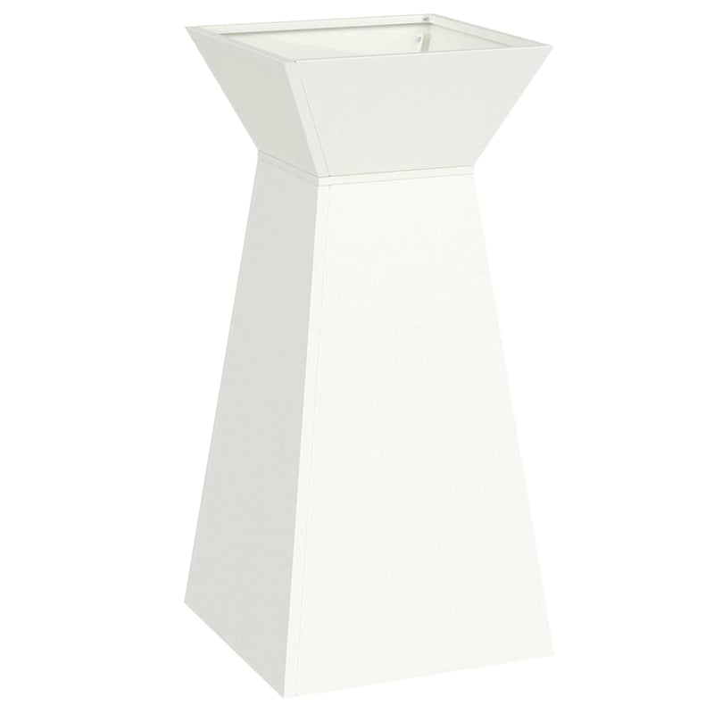 Afbeelding laden in galerijviewer, Vidaxl pilaar plantenbak wit 35 x 35 x 73 cm