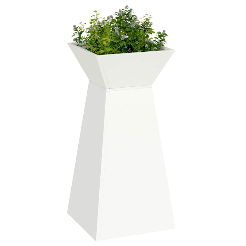 Afbeelding laden in galerijviewer, Vidaxl pilaar plantenbak wit 35 x 35 x 73 cm