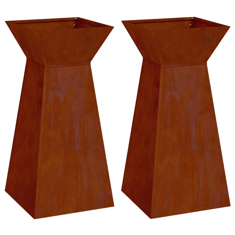 Afbeelding laden in galerijviewer, Vidaxl pilaar plantenbak 2 pcs zilver 35 x 35 x 73 cm