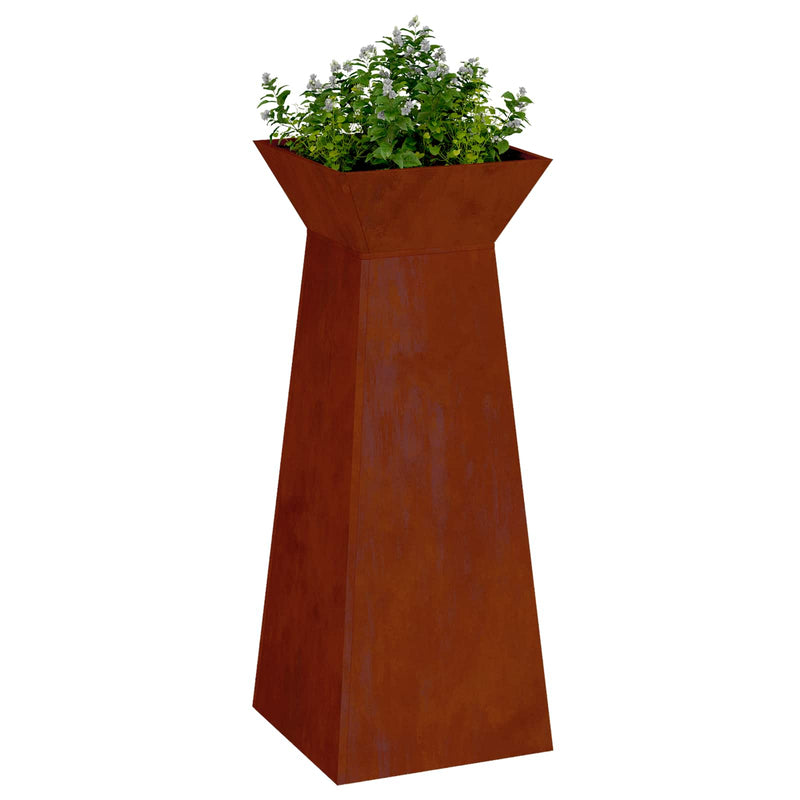 Afbeelding laden in galerijviewer, Vidaxl pilaar plantenbak 2 pcs zilver 40 x 40 x 100 cm cortenstaal
