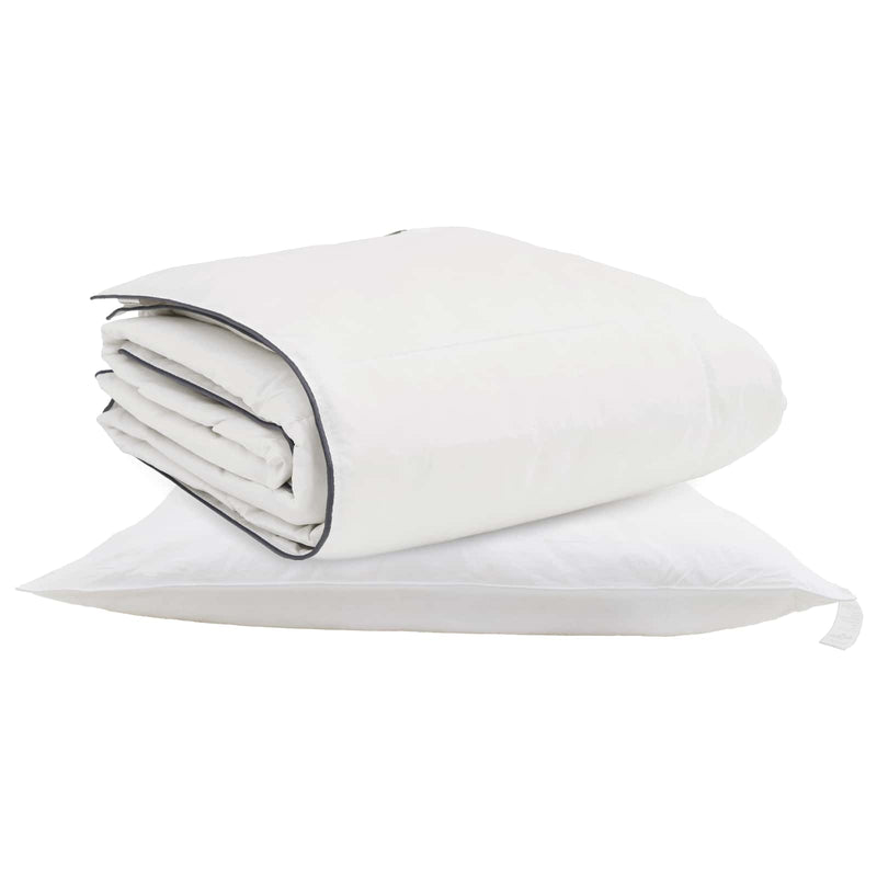 Afbeelding laden in galerijviewer, Vidaxl winter dekbed met kussen 2 pcs wit donsveertjes