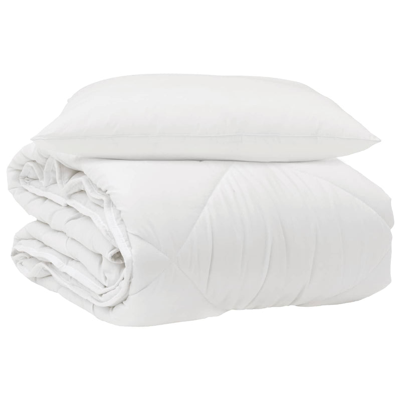 Afbeelding laden in galerijviewer, Vidaxl het duvet voor elk seizoen met kussen 2 pcs wit microvezel