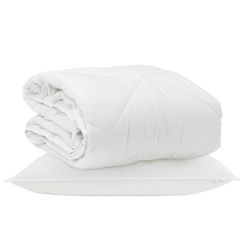 Chargez l'image dans la visionneuse de la galerie, Vidaxl het duvet voor elk seizoen met kussen 2 pcs wit microvezel