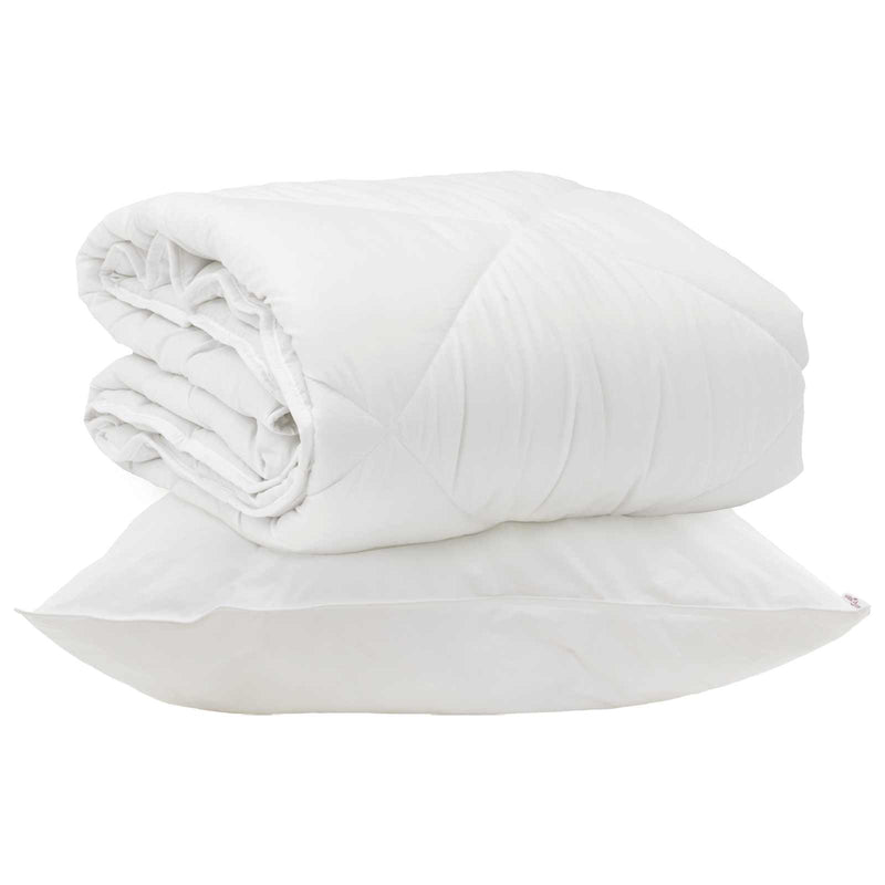 Chargez l'image dans la visionneuse de la galerie, Vidaxl het duvet voor elk seizoen met kussen 2 pcs wit microvezel