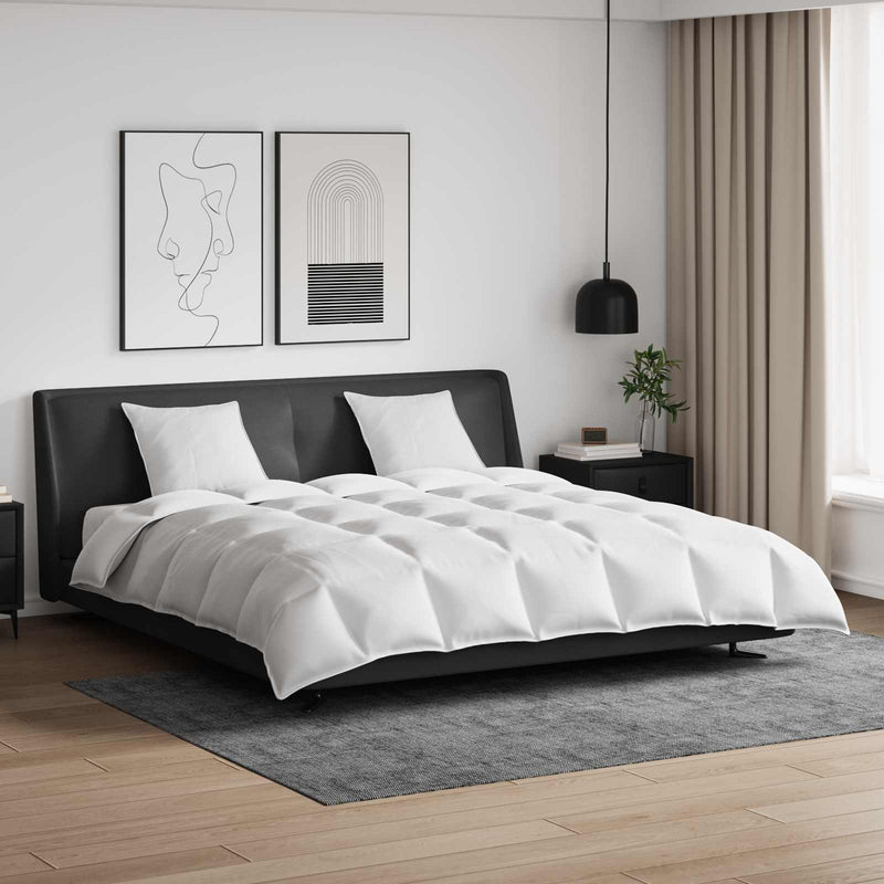 Afbeelding laden in galerijviewer, Vidaxl dekbed set met kussen 3 pcs wit donsveertjes