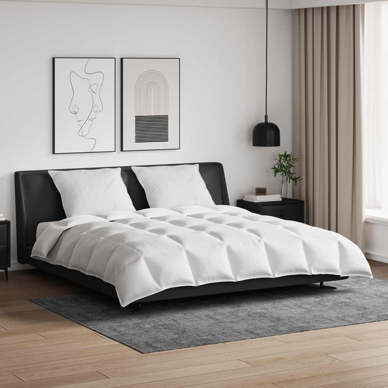 Afbeelding laden in galerijviewer, Vidaxl dekbed set met kussen 3 pcs wit donsveertjes