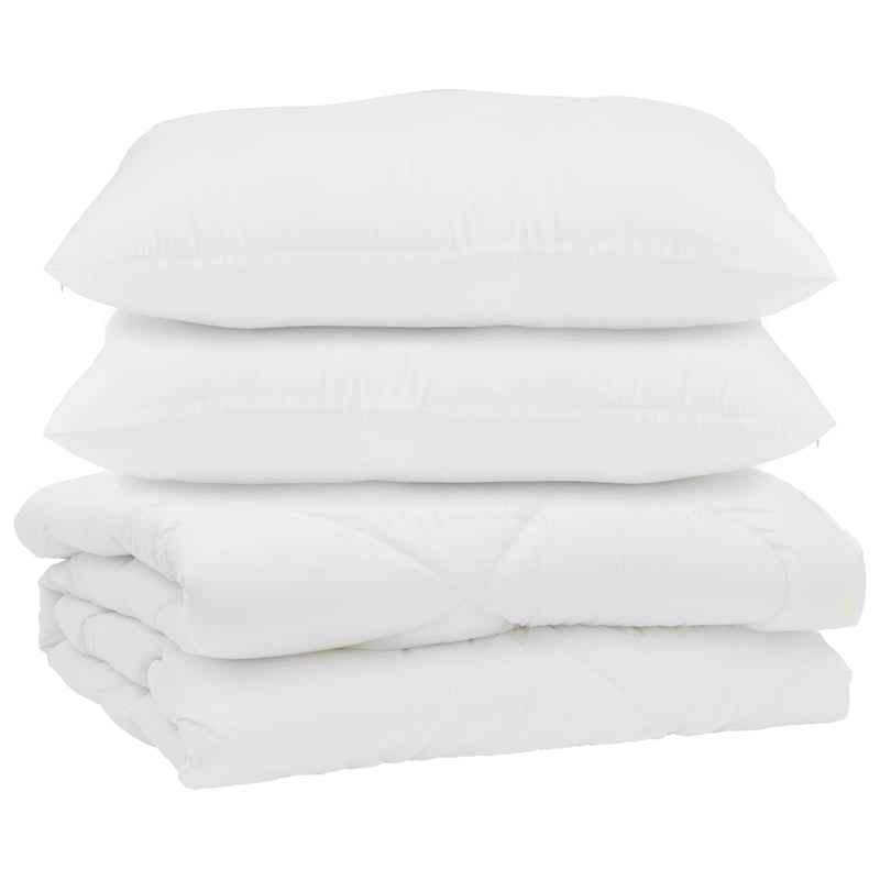 Afbeelding laden in galerijviewer, Vidaxl dekbed met kussen 3 pcs wit microfibre