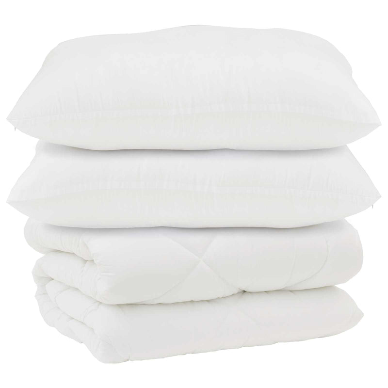 ギャラリービューアに画像をロードする, Vidaxl dekbed met kussens 3 pcs wit microfiber en dons feather