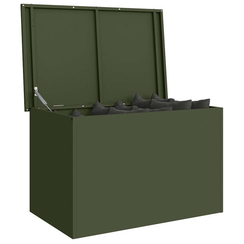 ギャラリービューアに画像をロードする, Vidaxl buitenopslagdoos met opslag olijf groen 80 x 50,5 x 50 cm staal