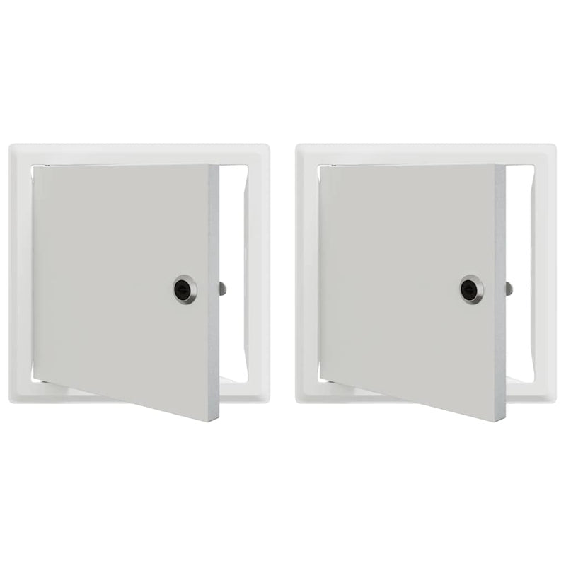 Chargez l'image dans la visionneuse de la galerie, Vidaxl toegangs paneel 2 pcs wit 23 x 23 x 3 cm staal