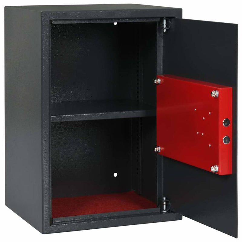 Afbeelding laden in galerijviewer, Vidaxl kluisdoos met slot donkergrijs 35 x 31 x 50 cm staal