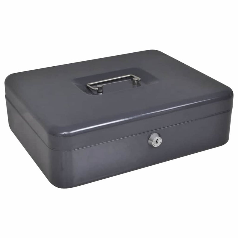 ギャラリービューアに画像をロードする, Vidaxl cash box met slot donkergrijs 30 x 24 x 9 cm staal