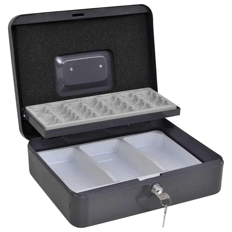 ギャラリービューアに画像をロードする, Vidaxl cash box met slot donkergrijs 30 x 24 x 9 cm staal