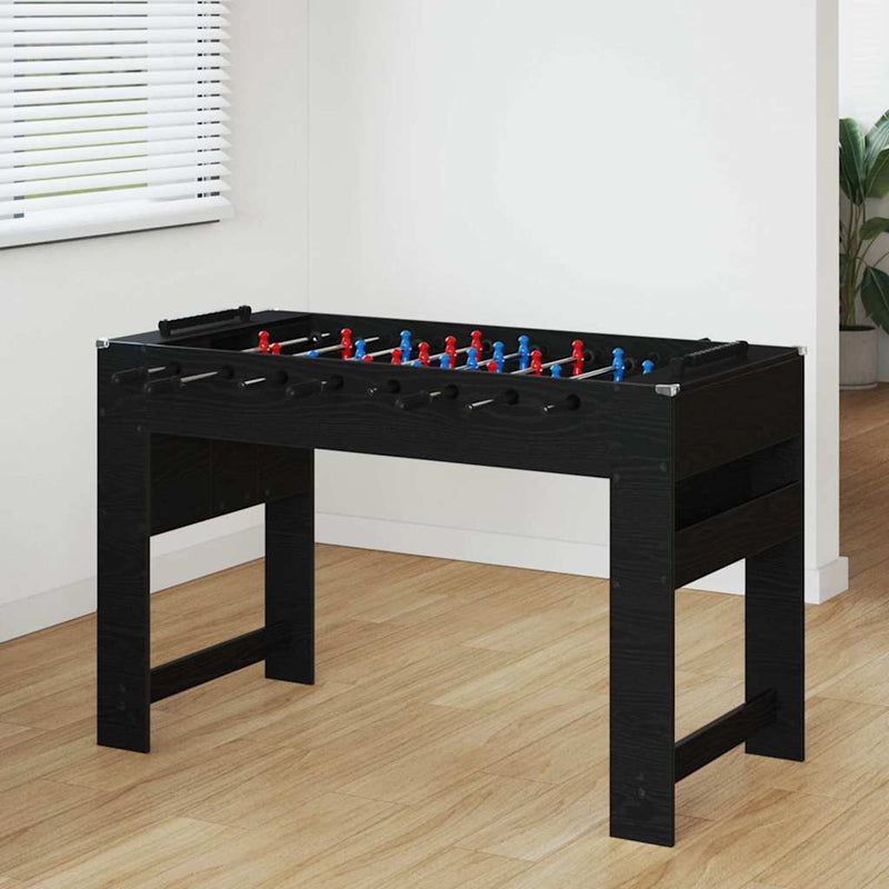 Afbeelding laden in galerijviewer, Vidaxl voetbaltafel zwart eiken 125 x 60,5 x 80 cm bewerkt hout