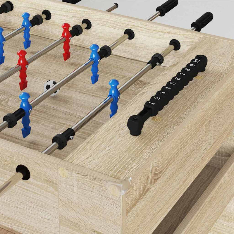 Afbeelding laden in galerijviewer, Vidaxl voetbaltafel sonoma eiken 125 x 60,5 x 80 cm bewerkt hout