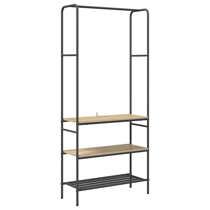 ギャラリービューアに画像をロードする, Vidaxl kledingrek met plank sonoma eiken 77 x 30 x 171 cm bewerkt hout
