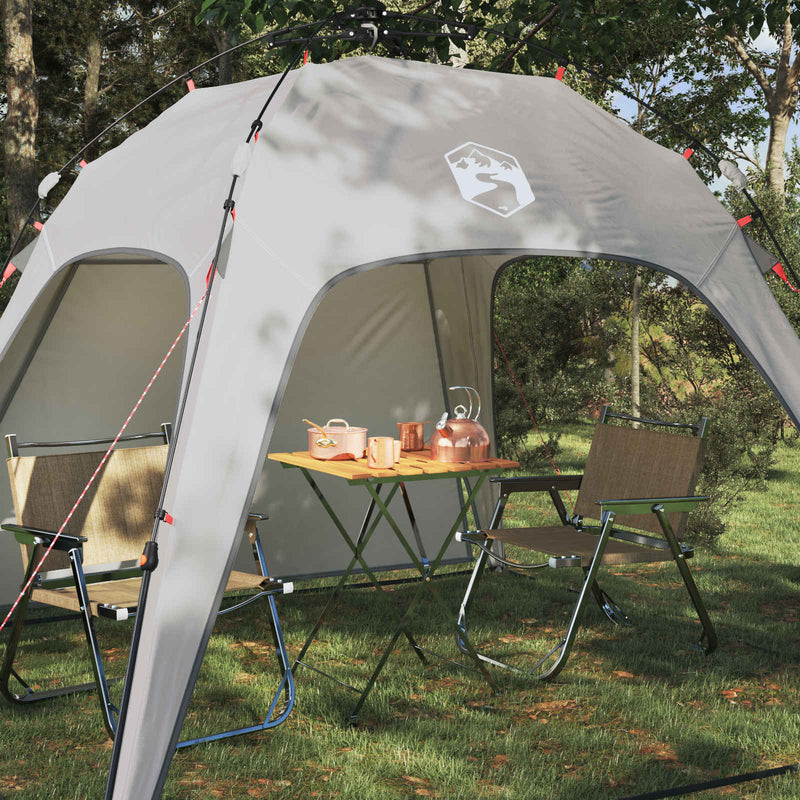 Afbeelding laden in galerijviewer, Vidaxl instant tent 4-person quick-release grijs 260 x 260 x 197 cm