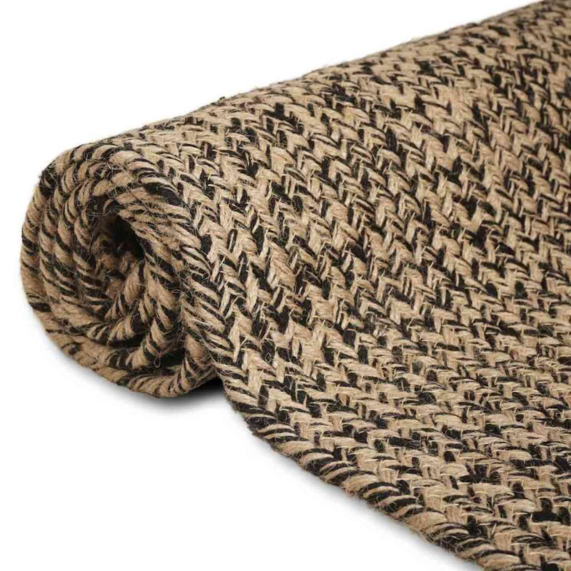 Afbeelding laden in galerijviewer, Vidaxl vloerkleden rechthoekig natuurlijk en zwart 80 x 150 cm jute