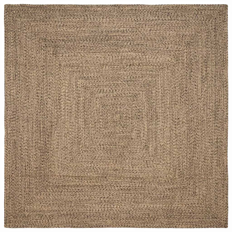 ギャラリービューアに画像をロードする, Vidaxl vloerkleden vierkant natuurlijk en zwart 240 x 240 cm jute