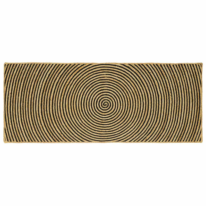 Chargez l'image dans la visionneuse de la galerie, Vidaxl vloerkleed natuurlijk en zwart 80 x 200 cm jute
